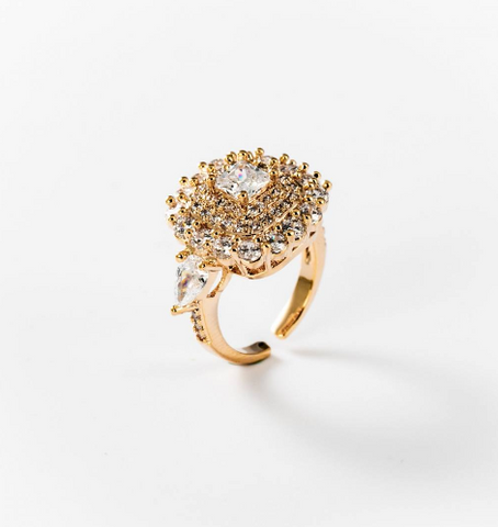 Chogan Square of Light Ring – 24K Gold Plated