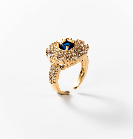 Chogan "Deep Blue" Ring – 24K Gold Plated