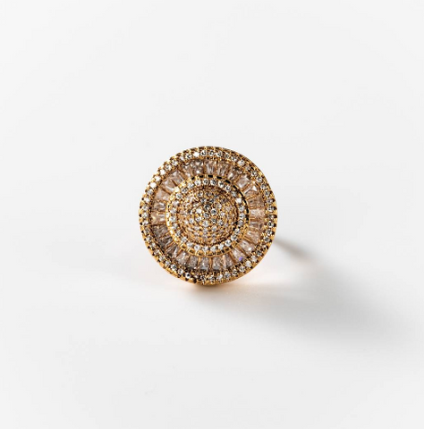 Chogan Sparkling Vintage Ring – 24K Gold Plated