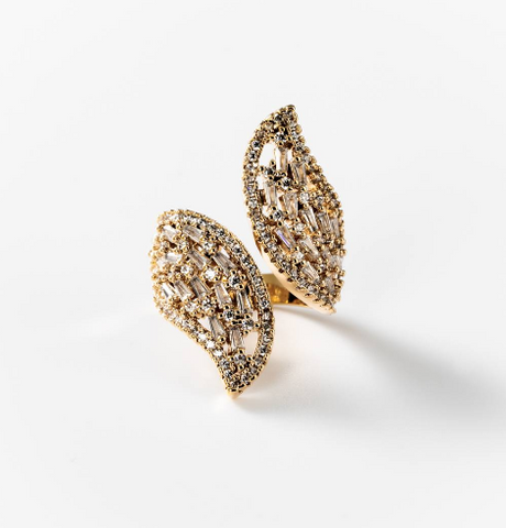Chogan Sparkling Wings Ring – 24K Gold Plated