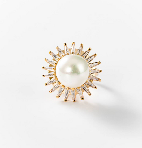 Chogan Sun Pearl Ring – 24K Gold Plated