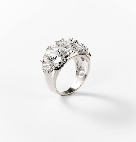 Chogan Diamond Storm Ring – Rhodium-Plated