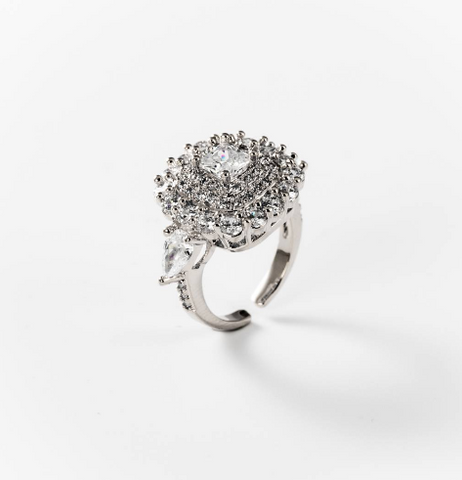 Chogan Square of Light Ring – Rhodium-Plated