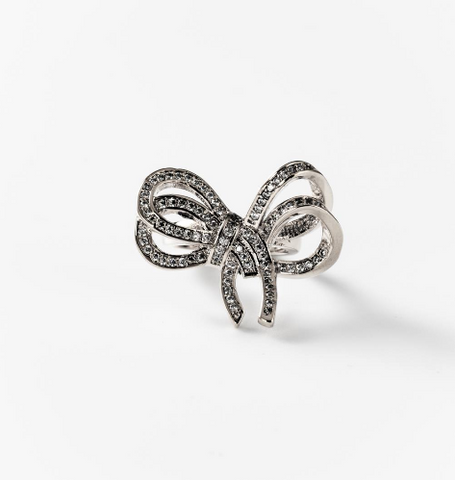 Chogan Precious Little Bows Ring – Rhodium-Plated