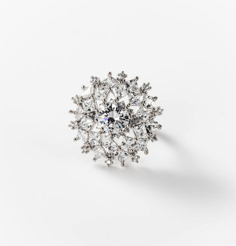 Chogan Snow Crystals Ring – Rhodium-Plated