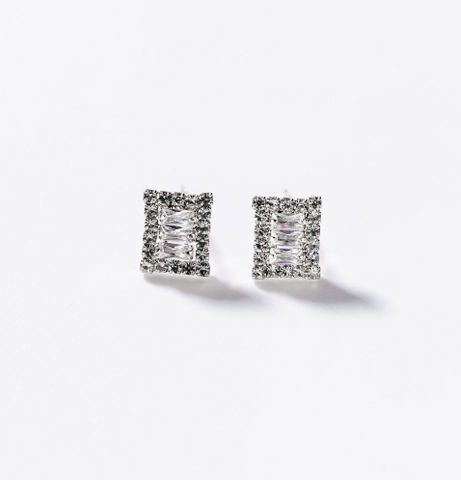Chogan Precious Rectangles Jewellery Set – Rhodium-Plated